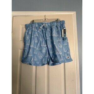 SpicyTuna Men’s Big and Tall Swim Trunks 4XL Blue Sail Boats